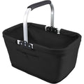 Foldable Insulated Picnic Tote Basket with Oxford Cloth Body, Aluminum Frame and Zippered Pocket