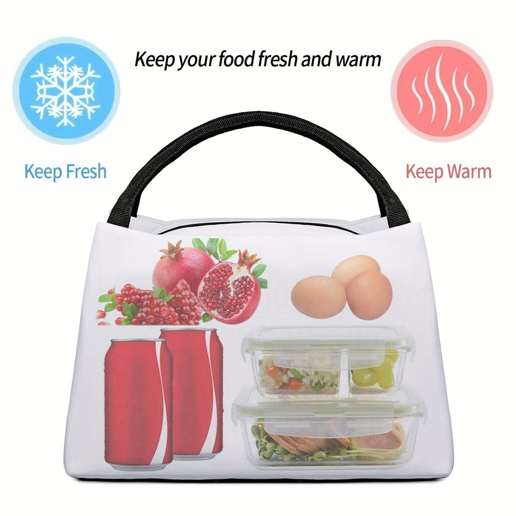 Retro Insulated Lunch Cooler Bag 11"x6.3"x6.7" Portable Reusable Independence Day Themed Leakproof Lunch Box for Camping Picnic Beach Office