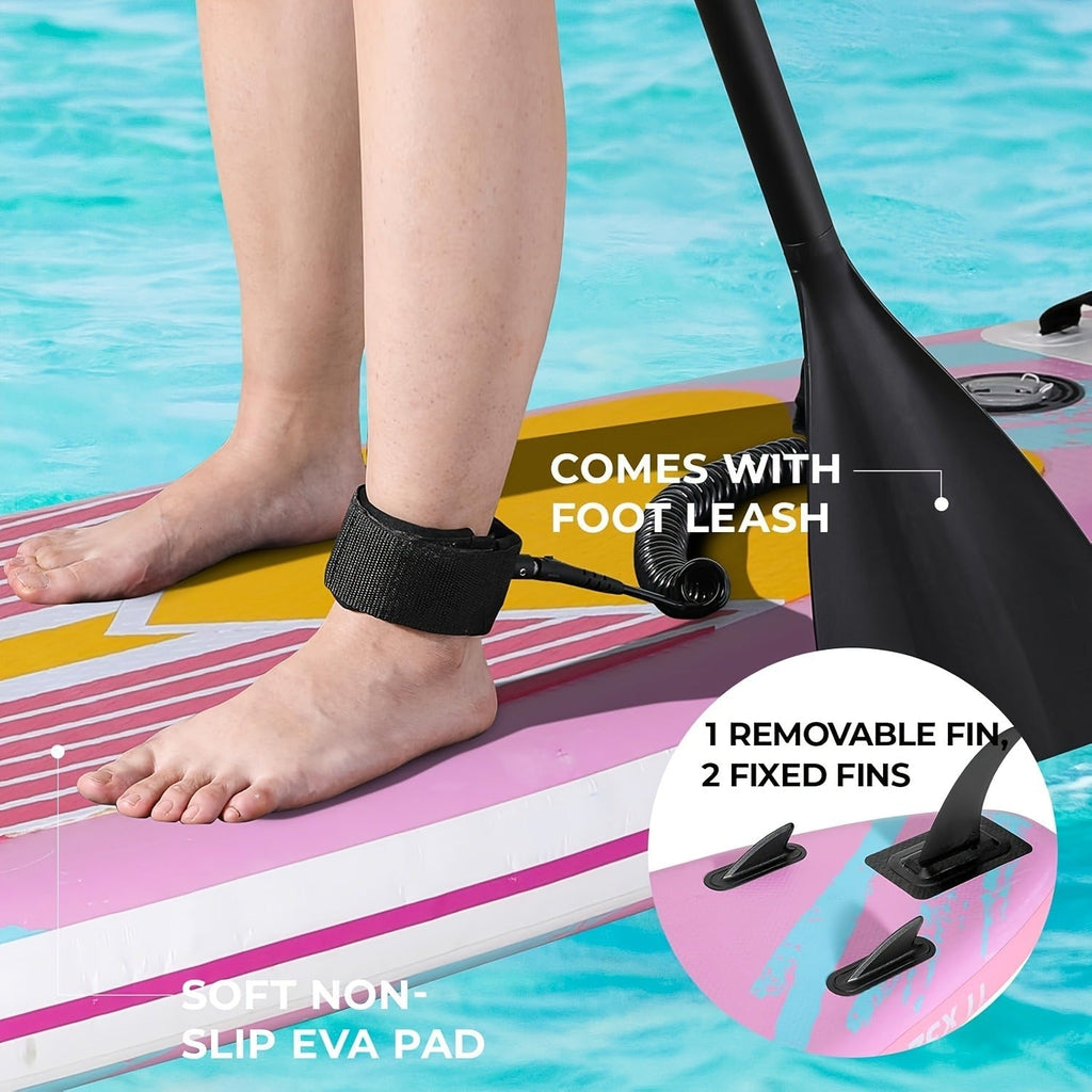 Stand Up Paddle Board 10ft 350lbs Inflatable SUP 3 Fins EVA Non-Slip Deck 12-15PSI Alloy Paddle Hand Pump Repair Kit Carrying Bag