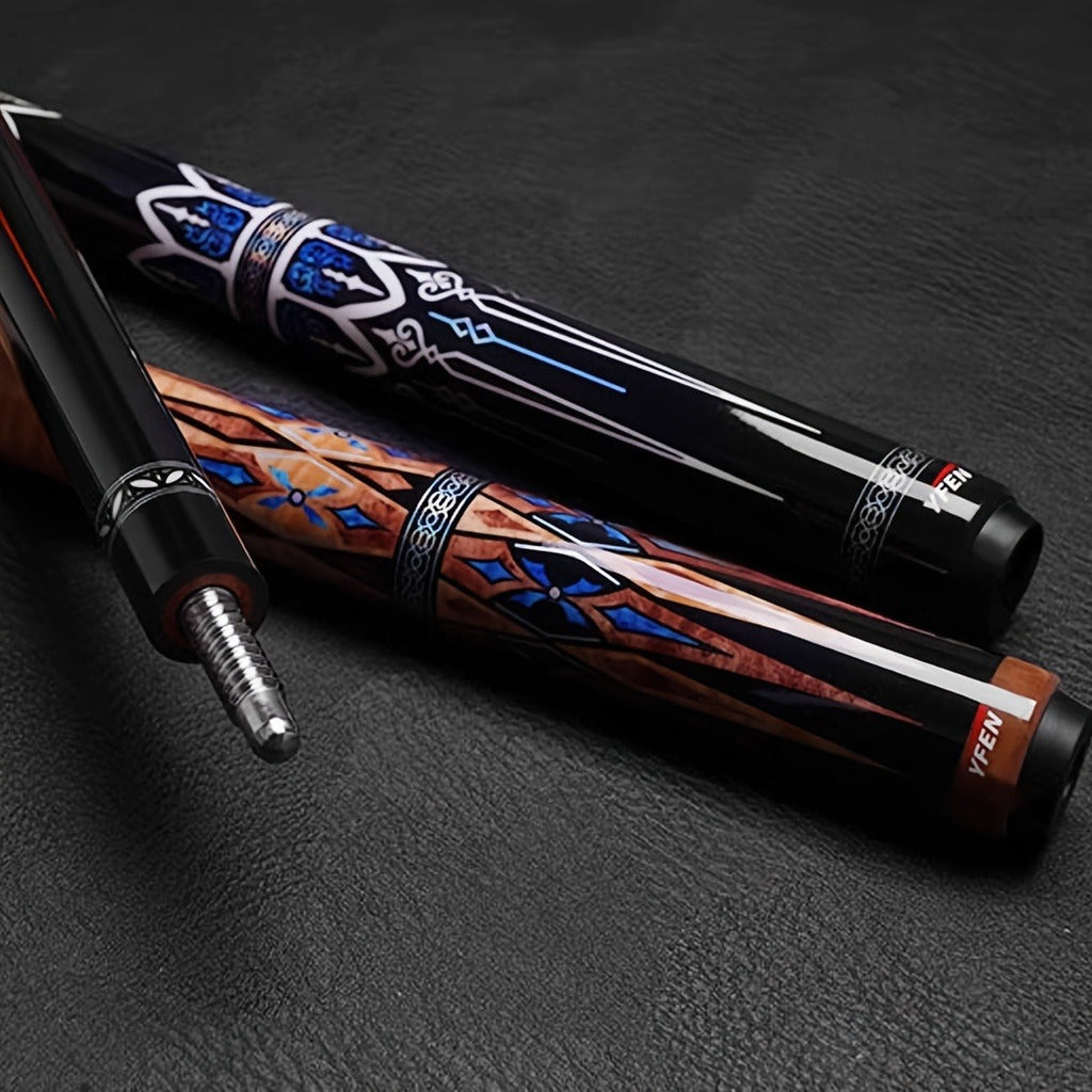 Carbon Fiber Pool Cue Stick 12.5mm Low Deflection Professional Billiard Cue with Extension Canadian Maple Wavy Pin Wrapless Design