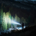 Flashlight 4500-Lumen Zoomable Fresnel Lens Torch with 21700 Battery in Golden or Red Upgrade Editions