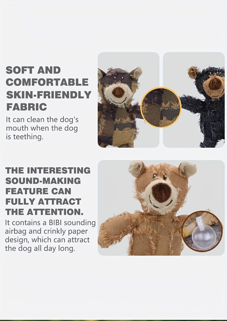 Teething Toys, Squeaky Dog Toys 6 Pack – Plush Stuffless Chew Toys for Small Medium Large Dogs, Durable Teething Toys for Aggressive