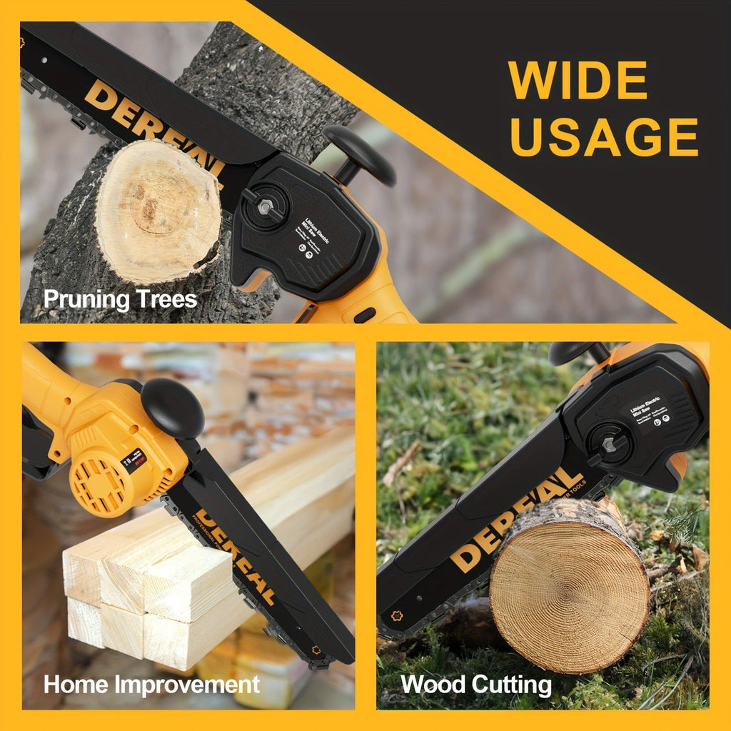 Mini Chainsaw Cordless 6-Inch Brushless with 20V 4.0Ah Rechargeable Battery, One-Hand Electric Handheld Chain Saw for Tree Trimming