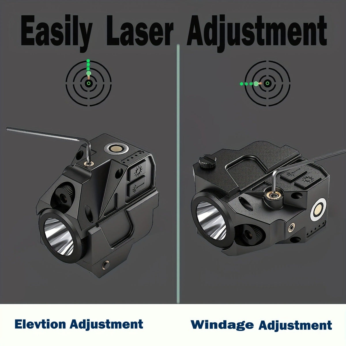 Tactical Green Laser Sight with LED Flashlight Combo – USB Rechargeable, Picatinny Rail Mount, Ambidextrous for Pistols, Rifles & Airguns