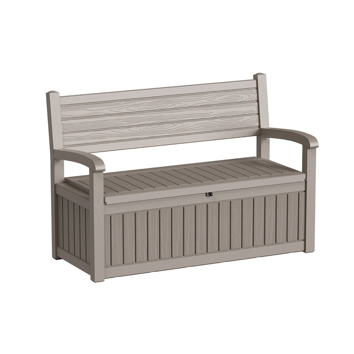 80-Gallon Outdoor Deck Storage Bench with Backrest, Armrests and Hidden Under-Seat Compartment in Two Colors