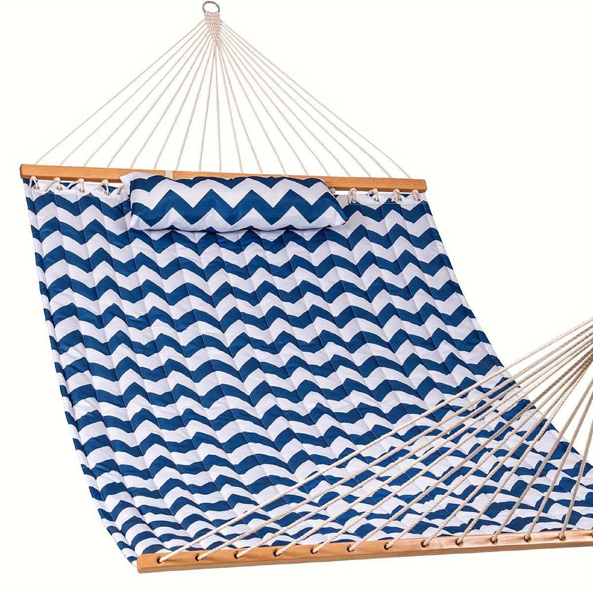 12-Foot Spreader-Bar Hammock with 78 x 55-Inch Bed, Detachable Pillow and 450 lb Load-Limit Marking