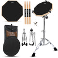 12-Inch Drum Practice Pad Set with Adjustable Snare Stand, Sticks and Bag