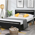 Wood-Look Panel Platform Bed Frame with Headboard and Footboard in Four Colors and Three Sizes