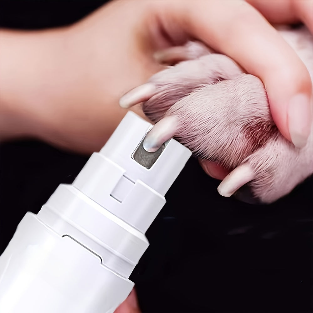 Pet Nail Grinder, DXYE WANIR Rechargeable Two-Speed Tool with Three Port Sizes and White Finish