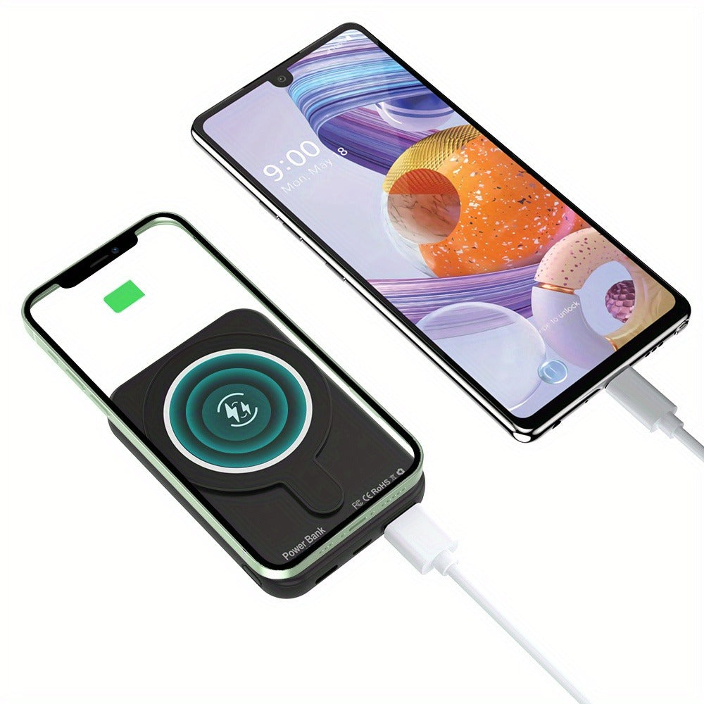 Power Bank Magnetic 5000mAh or 10000mAh with 5W Wireless Charging, LED Display and Dual Inputs