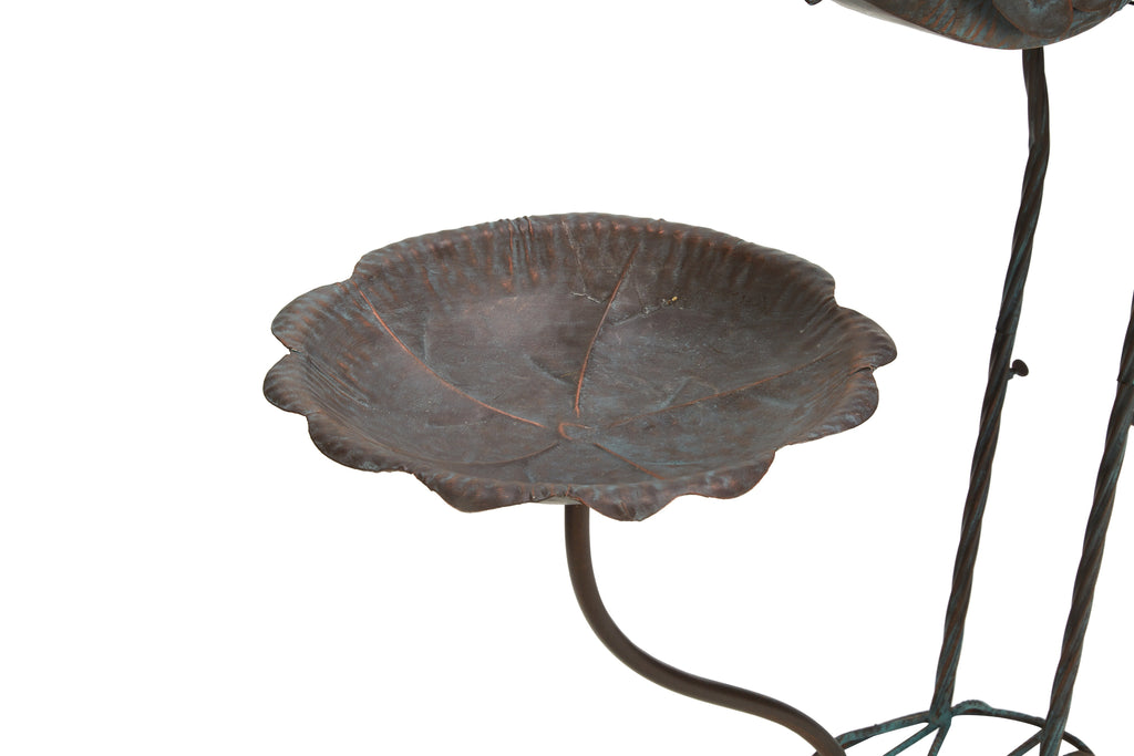 36-Inch Crane Sculpture Bird Bath Set with Separate 12.6-Inch Basin and Garden Stakes for Yard Decor