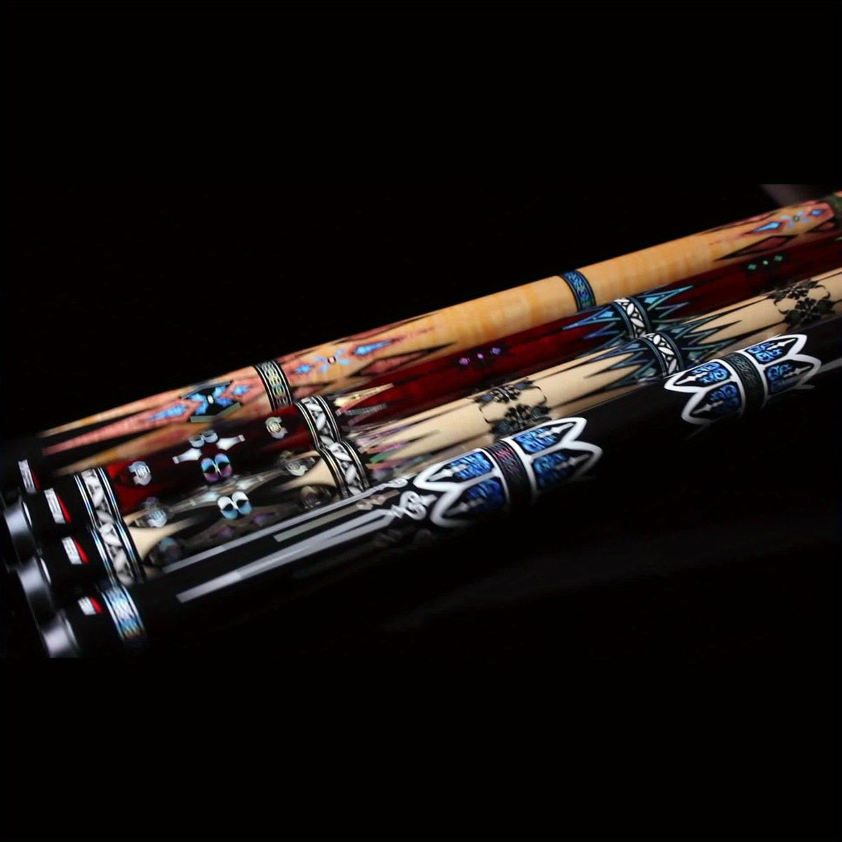 Carbon Fiber Pool Cue Stick 12.5mm Low Deflection Professional Billiard Cue with Extension Canadian Maple Wavy Pin Wrapless Design