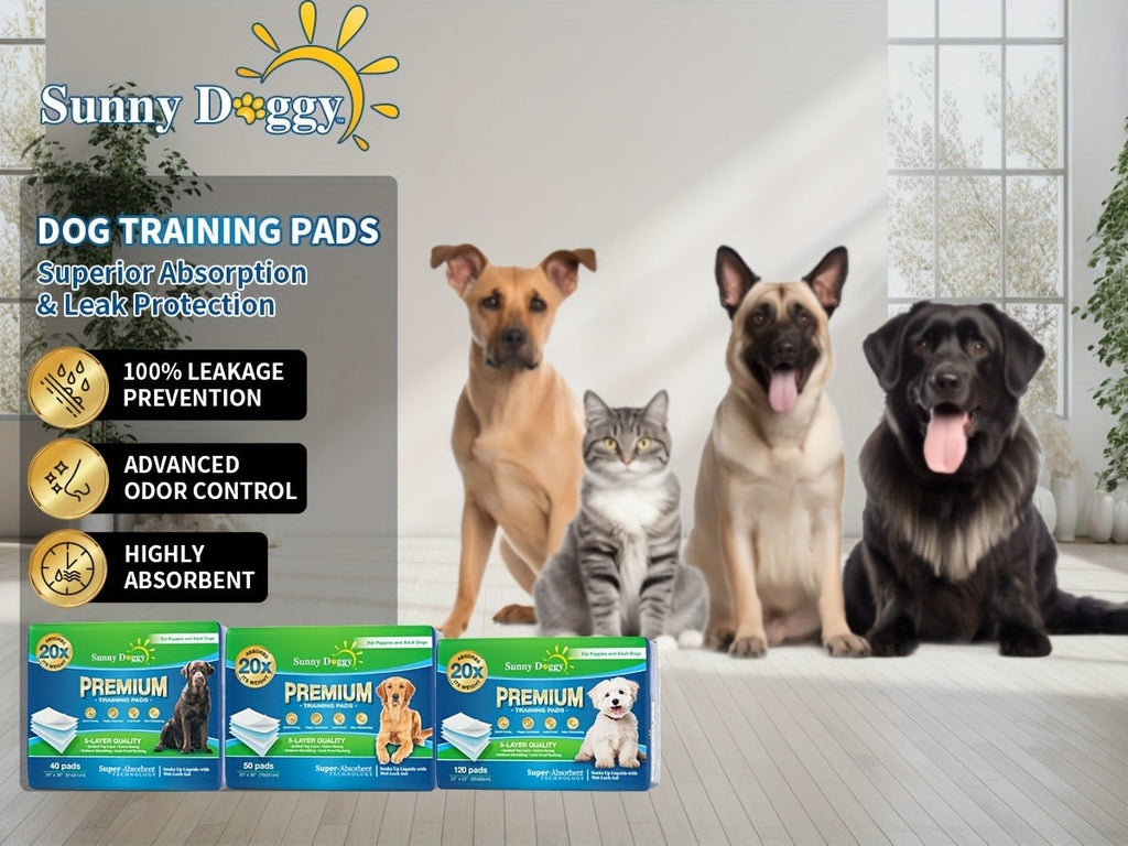 Disposable Dog Pee Pads for Puppy Training – Super Absorbent Leak-Proof Potty Pads with Odor Control, Housebreaking Training Pads for Dogs