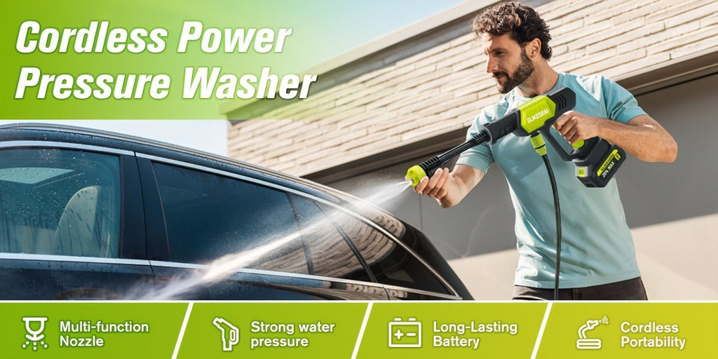 Cordless Pressure Washer Battery Powered Portable Car Wash Gun High Pressure Cleaner for Cars Yards for Garden, Patio and Yard Use