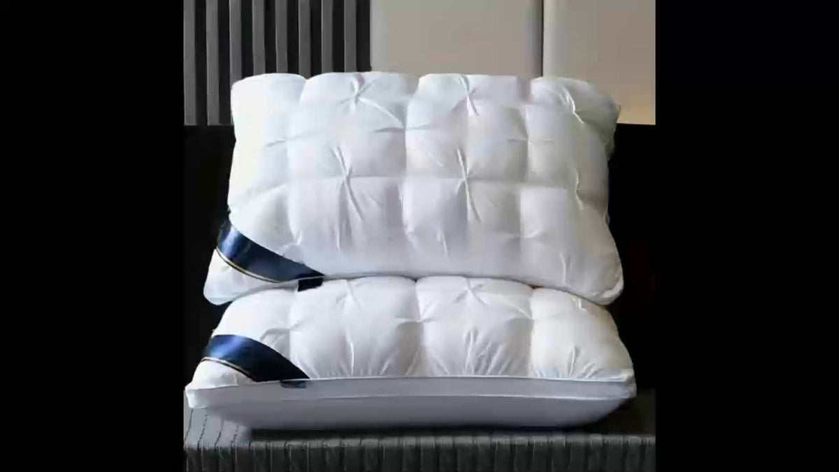 Hotel Quality Pillow Soft Polyester Fiber Deep Sleep Neck Support – No Collapse All Season Machine Washable Satin Cover Zipper Closure White