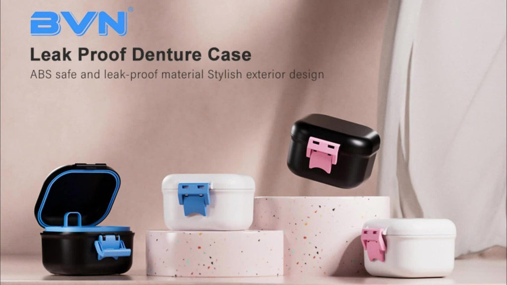 Denture Bath Case Leak-Proof with Drainage Basket Silicone Ring Safety Buckle Portable Travel for an Everyday Personal Care Routine