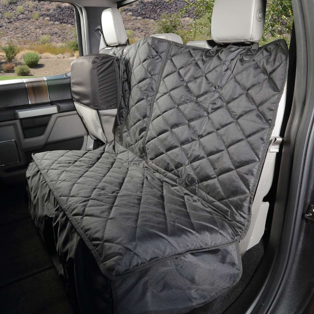 Crew Cab Truck Dog Seat Cover with Hammock, Passenger Side Split / Black