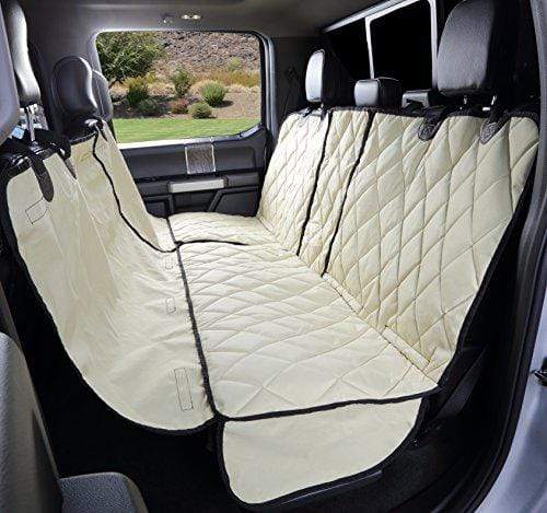 Crew Cab Truck Dog Seat Cover with Hammock, Passenger Side Split / Tan