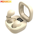 Wireless Earbuds MSHUKCOE Ultra-Thin Sleep and Game Modes with Compact Case in Khaki or White