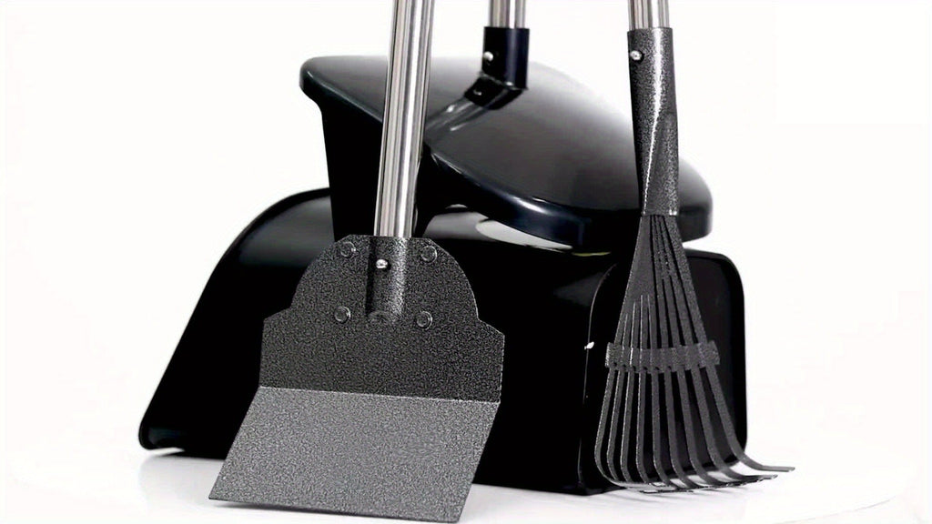 Dog Pooper Scooper with Long Handle & Swivel Bin – Heavy Duty Rake Spade Set, 40 Waste Bags Included, Pet Waste Removal for Yard Grass
