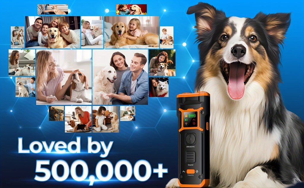 Ultrasonic Dog Repeller & Anti-Barking Device – Portable Handheld Bark Deterrent with LED Light, Soundwave Technology