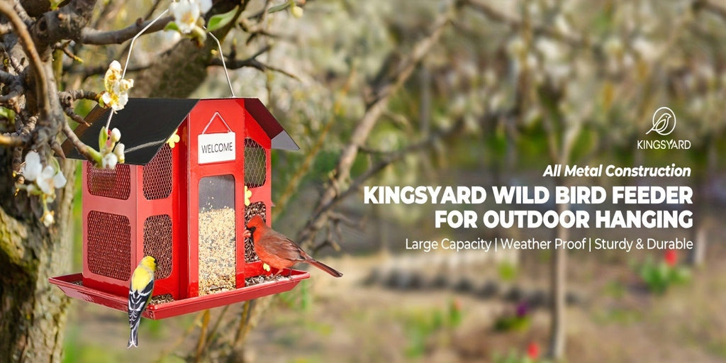 Metal Bird Feeder for Outside – 4 Lbs Large Capacity Hanging Wild Bird Feeder, for Garden, Yard and Pest Management