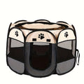 Foldable Octagonal Pet Tent & Playpen – Oxford Cloth Scratch-Resistant Dog Cage & Cat Kennel for Indoor & Outdoor Use