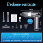 15, 000Pa Cordless Handheld Vacuum Cleaner with Brushless Motor, Clear Dust Cup, Blower and Pump Heads