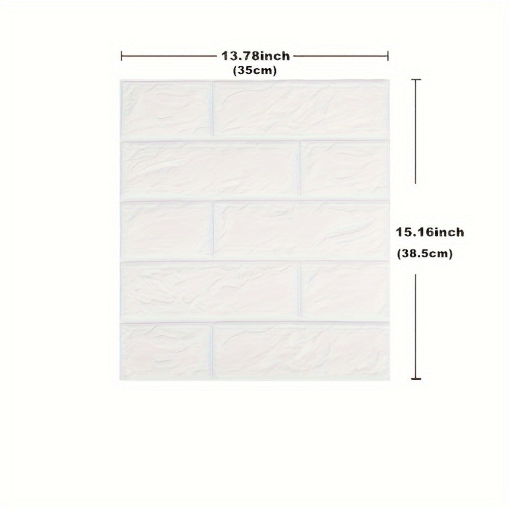 3D Foam Brick Wall Stickers 100pcs Self Adhesive Waterproof Peel and Stick Wallpaper Panels for Bedroom Living Room Bathroom Kitchen Home