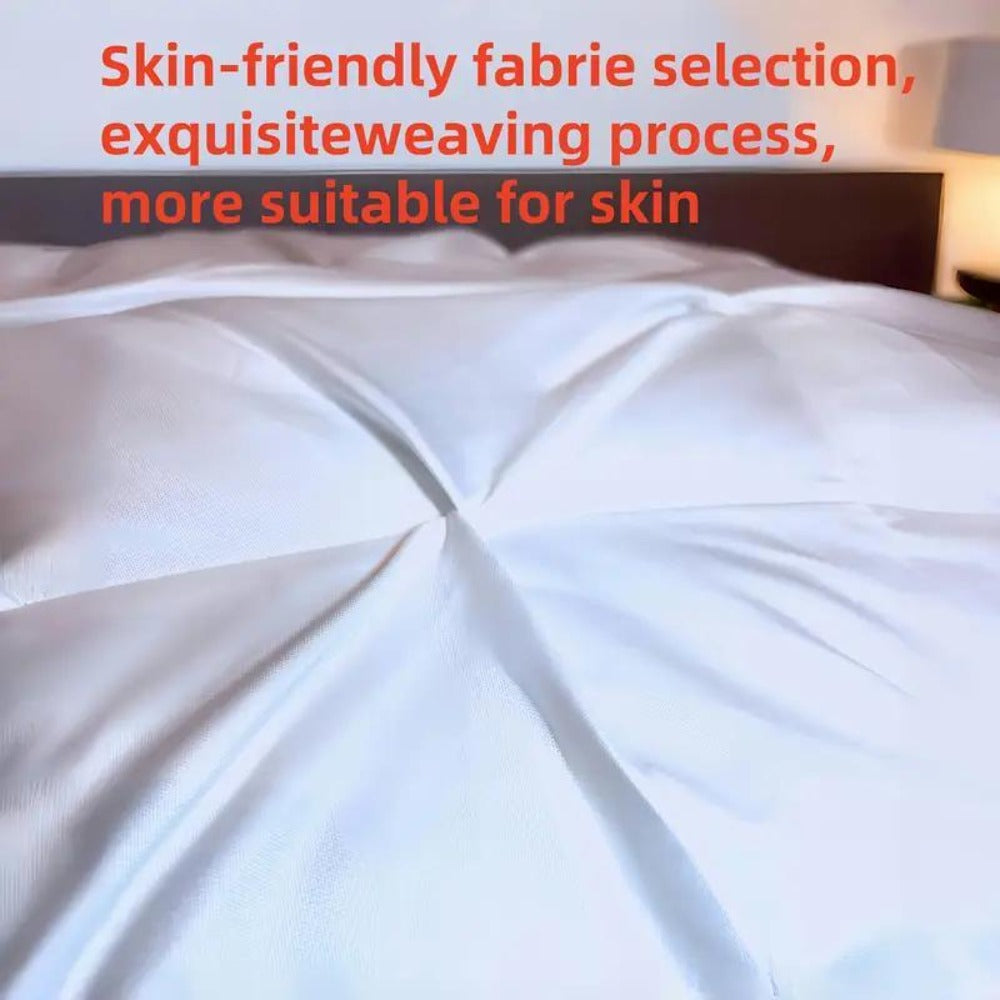 Hotel Quality Pillow Soft Polyester Fiber Deep Sleep Neck Support – No Collapse All Season Machine Washable Satin Cover Zipper Closure White