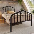 14-Inch Wrought Iron Platform Bed Frame with Headboard and Footboard