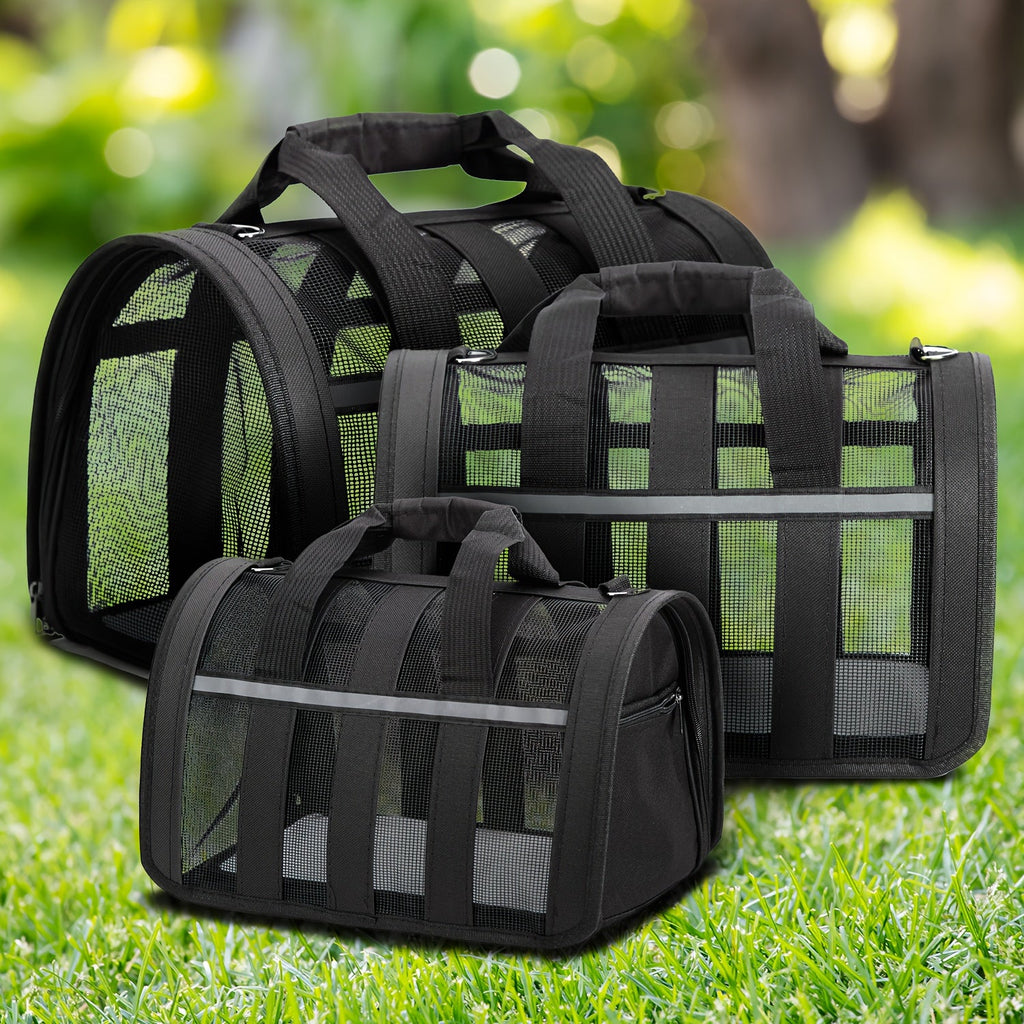 Foldable Pet Carrier Bag Breathable Mesh – Portable Soft Sided Tote for Cats & Small Dogs, Collapsible Travel Handbag, S/M/L, 7 Colors