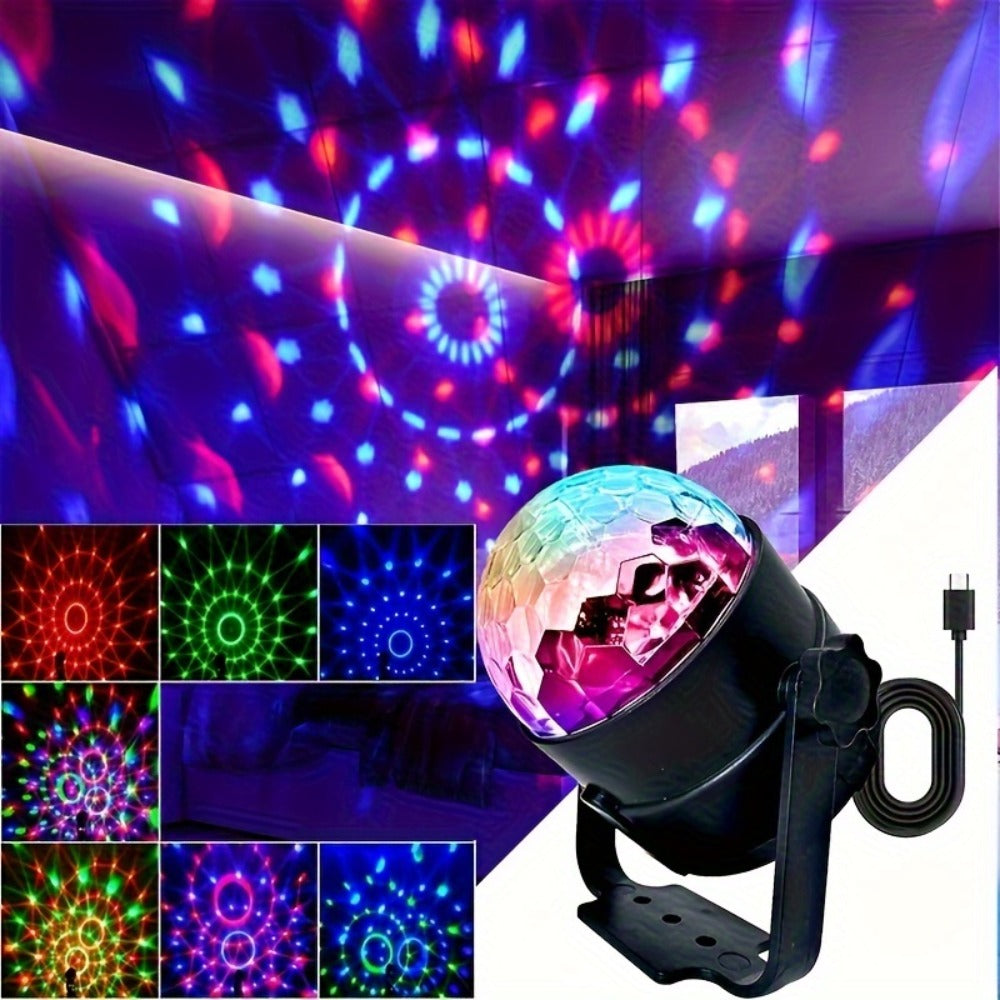 Party Lights Disco Ball Strobe Light Remote Control DJ Lighting Music Sync Rotating Effect for Entryways, Bedrooms and Living Spaces