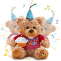 Singing Birthday Teddy Bear Plush Toy 13.5 Inch Interactive Stuffed Animal with the Listed Color, Size or Set Options for Everyday Use