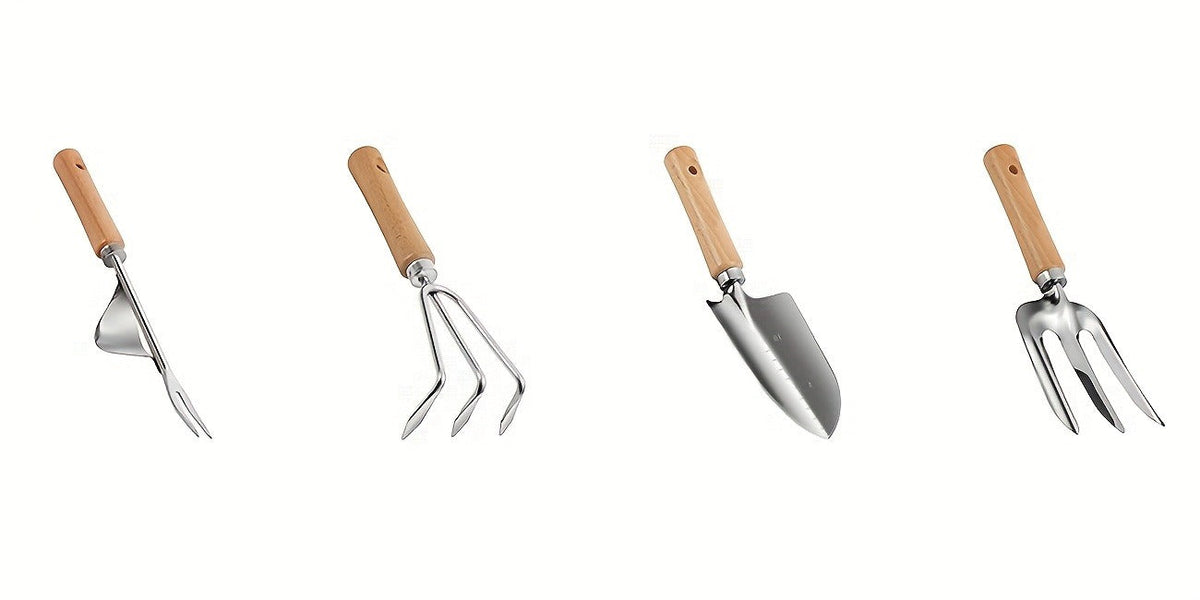 Gardening Kit 9-Piece with Gloves & Carry Bag | Heavy Duty Rust-Resistant Garden Tool Set Trowel Weeder Pruner Rake | Planting Gift