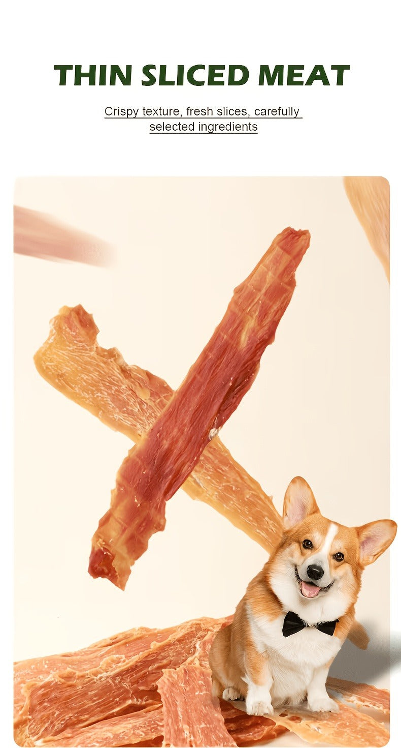 Chicken Jerky Treats for Dogs and Cats – High Protein Chicken Breast Slices, Grain-Free Dental Chews & Training Rewards for Puppies Kittens