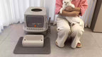 TEKEPL 68L Cat Litter Box with Stainless Steel Basin and Modular Enclosed, Semi-Open or Open Configuration