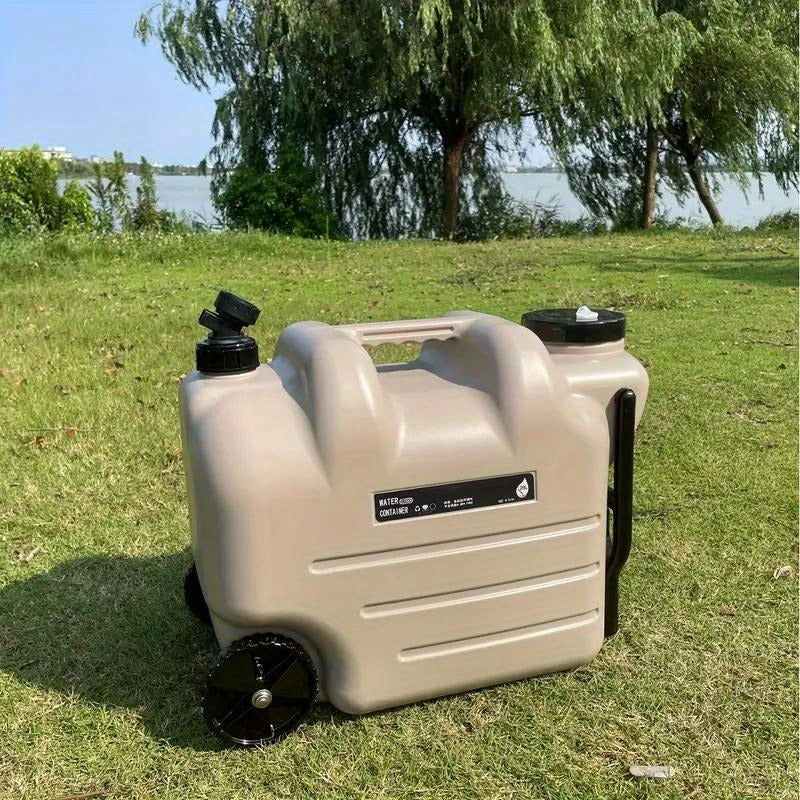 Portable Water Bucket with Wheels and Pull Rod 7.4 Gal 28L Large Capacity PE Square Water Container Collapsible Rolling Water Jug