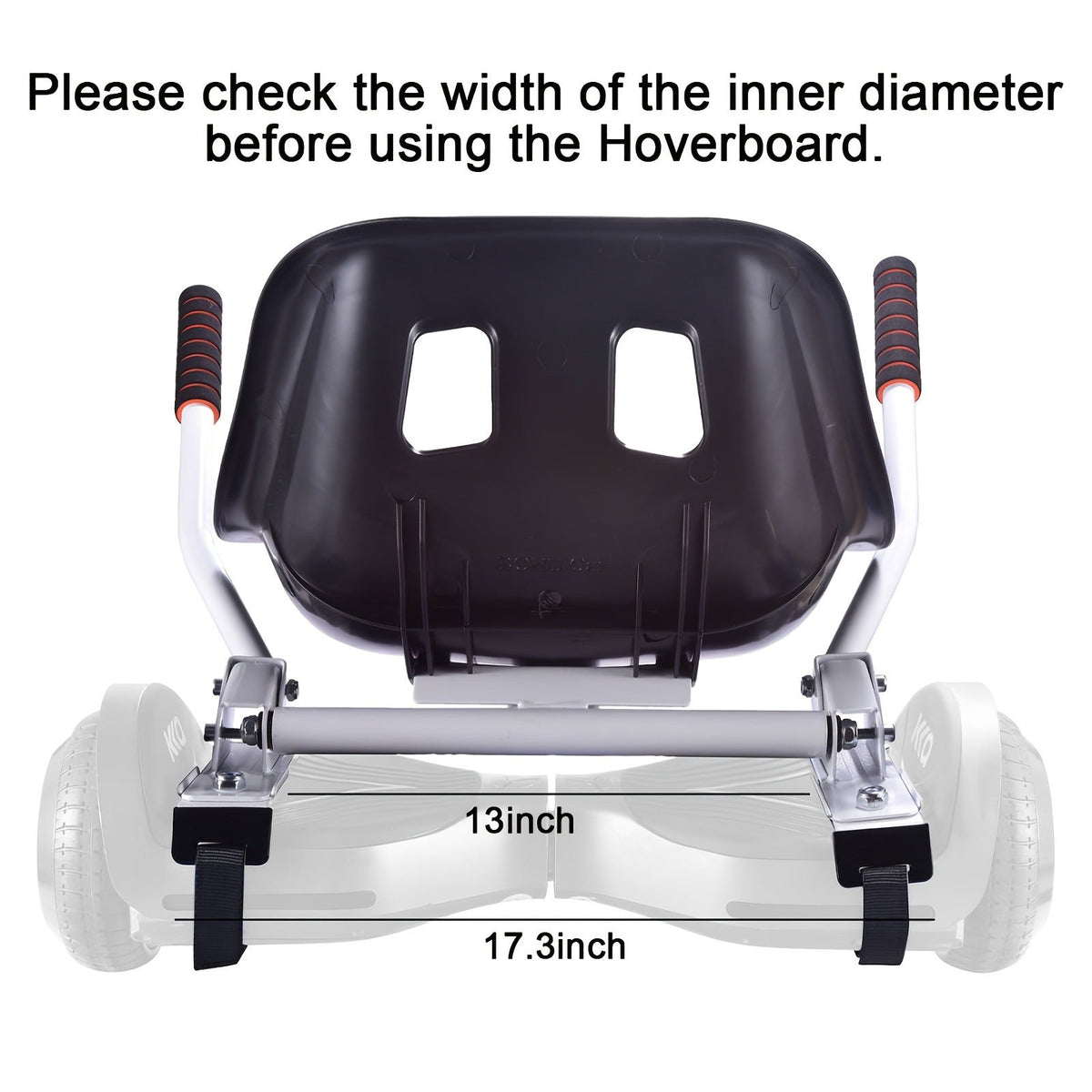 Hoverboard Go Kart Seat Attachment Kit for Kids 6.5"-10" Self Balancing Scooter Conversion Accessories with Off-Road Tires