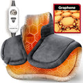 Heating Pad for Neck & Shoulders – 130W Graphene Weighted Electric Pad, 6 Heat Settings, 4 Timers, Auto Shut-Off, Machine Washable
