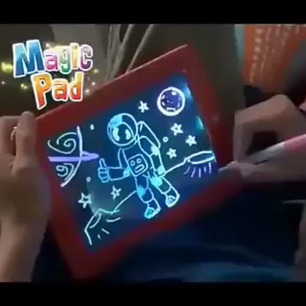 Magic LED Drawing Board for Kids with 15 Double-Sided Tracing Cards & 6 Markers, Light Up Luminous Art Board for Boys & Girls Ages 3-8
