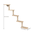 Wall-Mounted Cat Tree 5 Layers Solid Wood Indoor Cat Climbing Frame Jumping Platform Ladder Space-Saving for Small Spaces Multi-Cat Homes