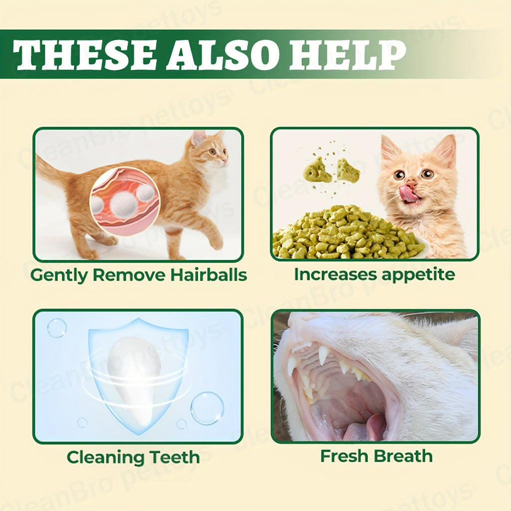 150 g Catnip and Cat-Grass Cookie Treats with Shaped Pieces and Pictured Ingredient Panel Pictured