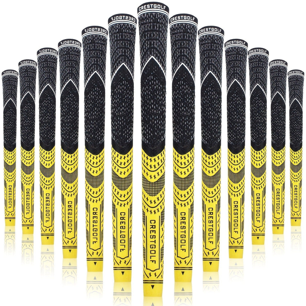 Midsize Golf Grips Set 13 Pack – All Weather Hybrid Rubber Golf Club Grips with Ecological Yarn Thread Technology, Multiple Colors