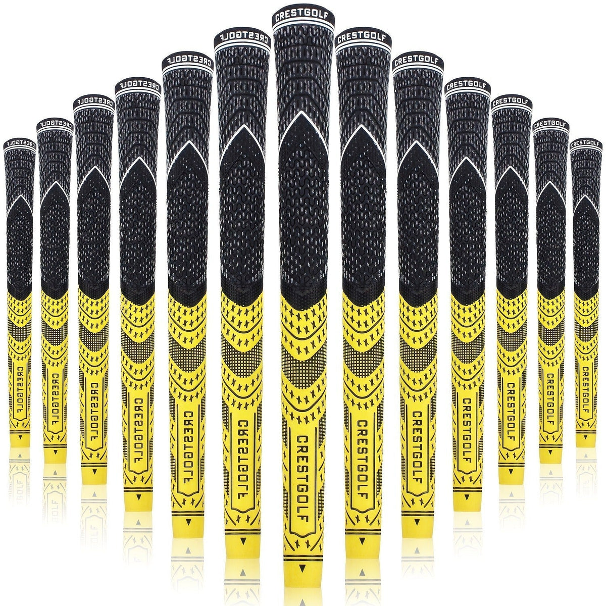 Midsize Golf Grips Set 13 Pack – All Weather Hybrid Rubber Golf Club Grips with Ecological Yarn Thread Technology, Multiple Colors