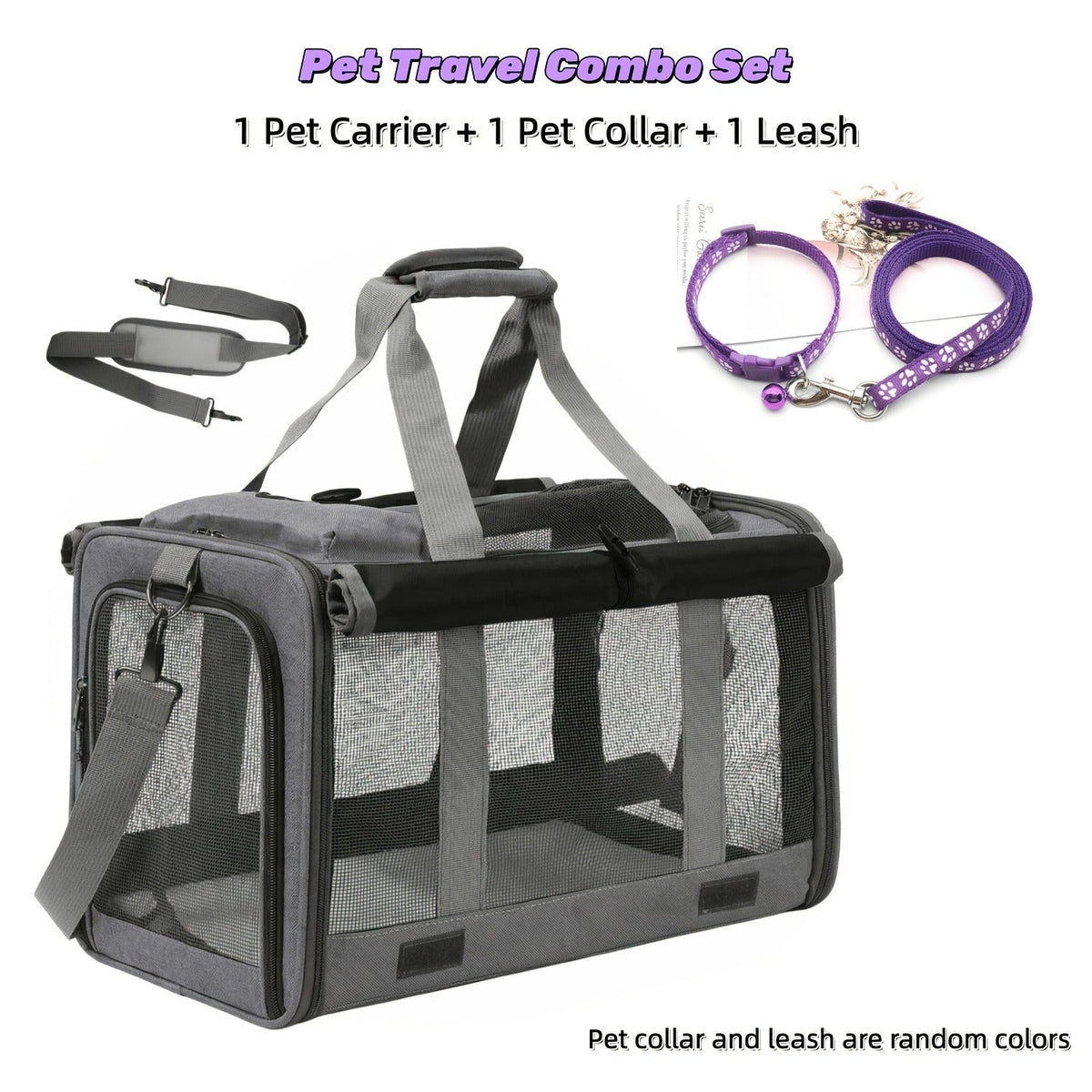 Airline Approved Pet Carrier Soft Sided Collapsible for Cats & Small Dogs – Breathable Oxford Cloth Travel Bag with Zipper Closure