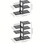 Multi-Tier Kitchen Storage Rack with Two-, Three-, Four- or Bilateral Seven-Shelf Layouts in Black, White or Gray