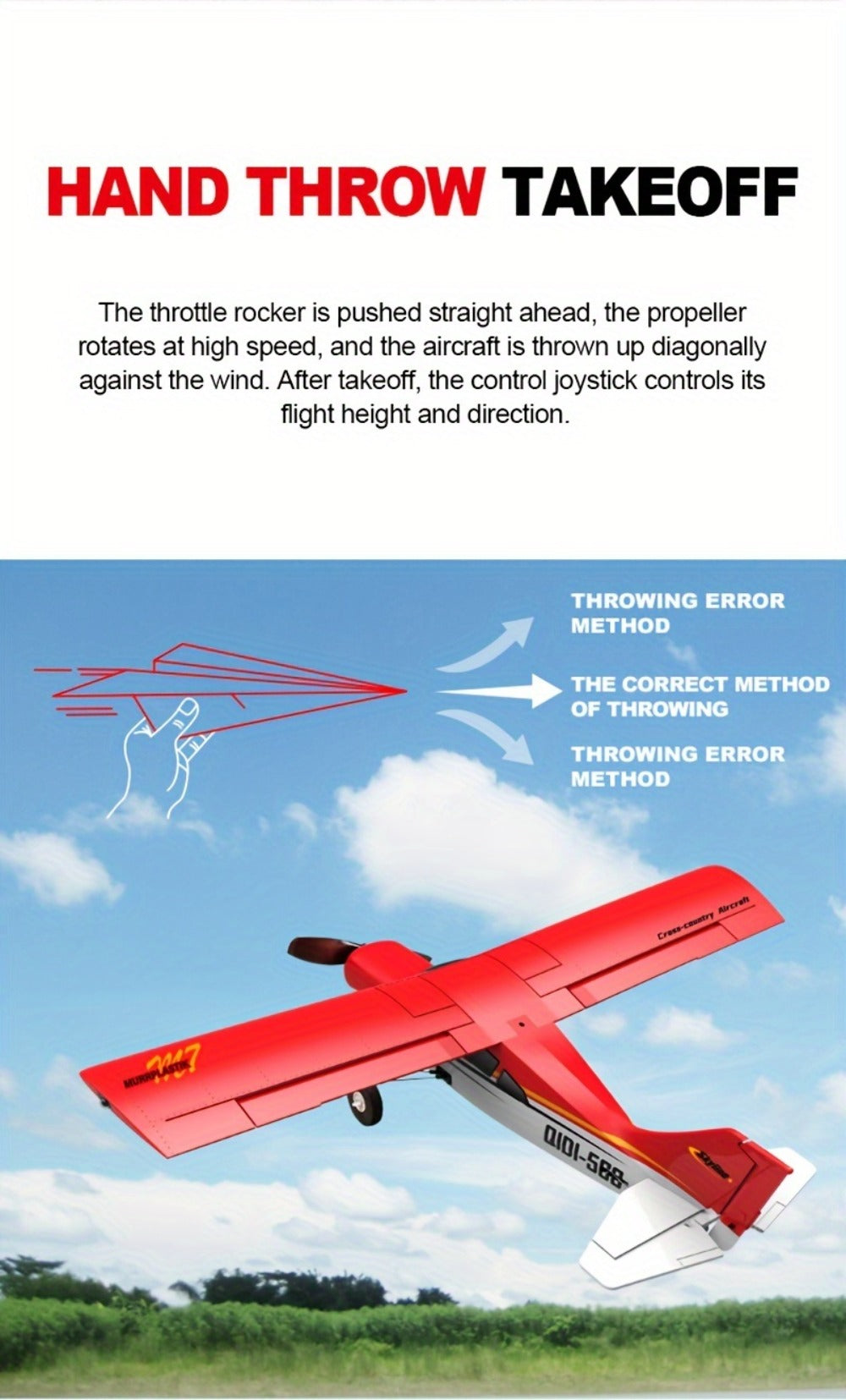 RC Airplane QIDI560 M7 Brushless Fixed Wing, 6-Channel 6-Axis Gyro Remote Control Plane with 3D Stunts
