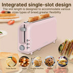 750W Slim Two-Slice Toaster with Six Shade Settings, Reheat, Defrost, Crumb Tray and Six Color Options