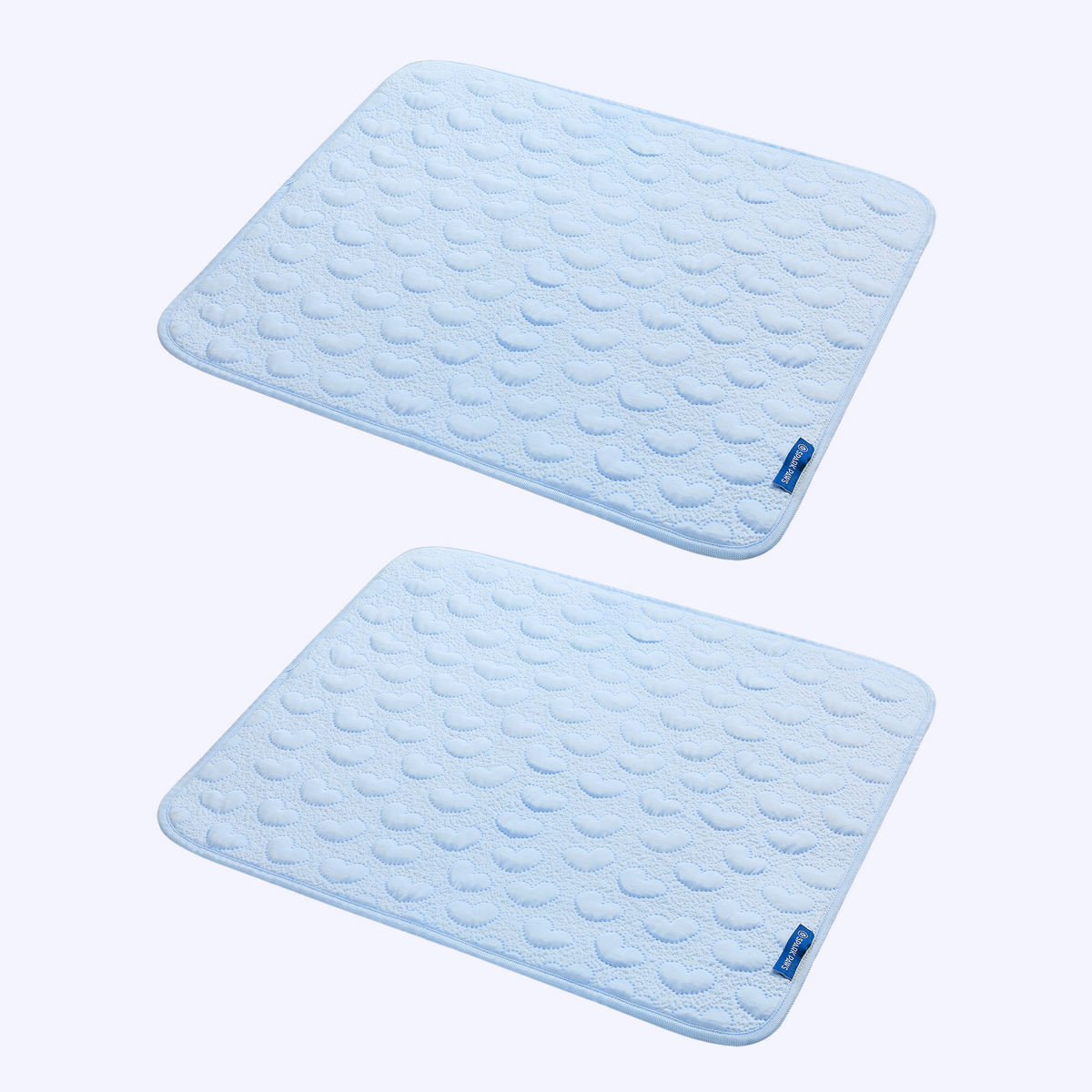 Two-Pack Cooling Dog Mats Hearts Blue / S